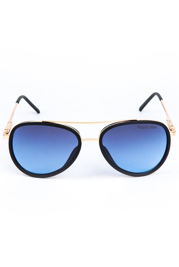 Double Bridge Oval Sunglasses Blue - Mendeez