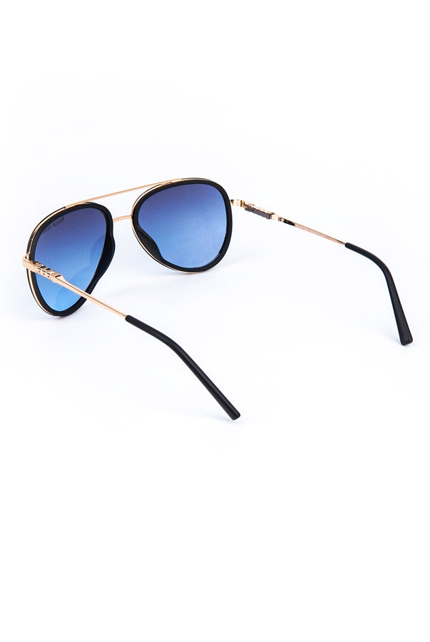 Double Bridge Oval Sunglasses Blue - Mendeez