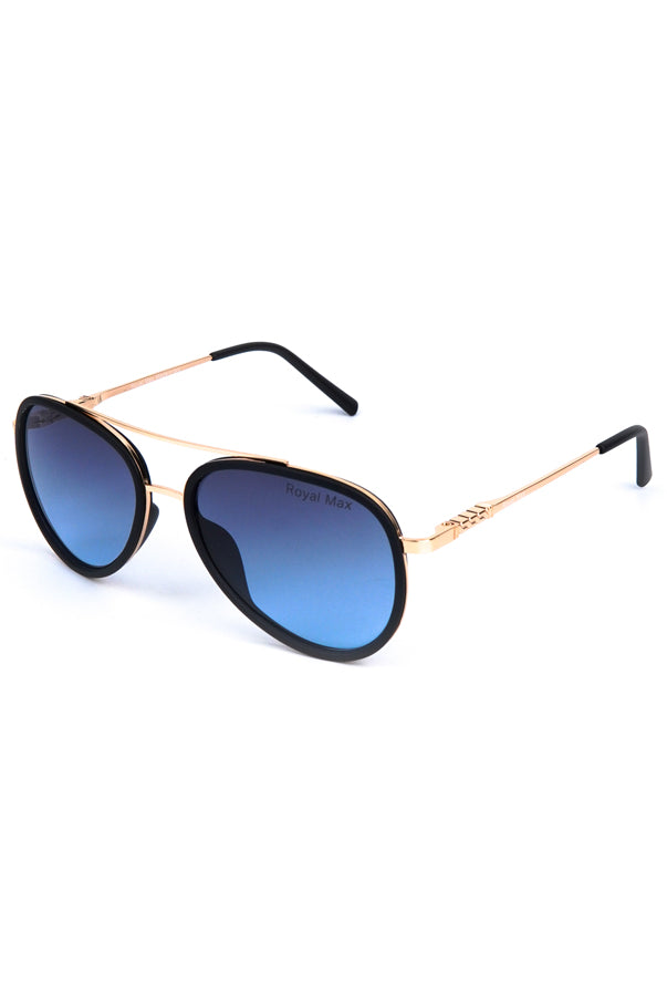 Double Bridge Oval Sunglasses Blue - Mendeez