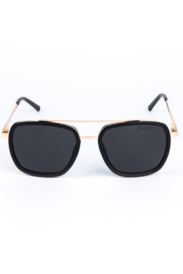 Double Bridge Square Sunglasses Black - Mendeez