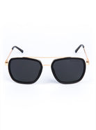 Double Bridge Square Sunglasses Black - Mendeez