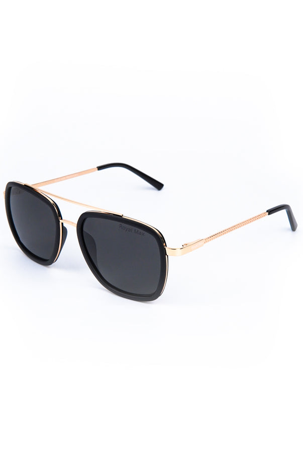 Double Bridge Square Sunglasses Black - Mendeez