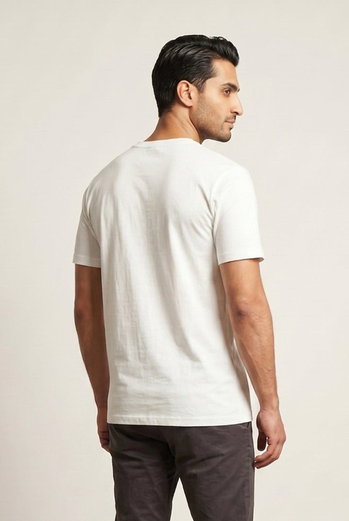 Crew Neck T-Shirt - White - Mendeez