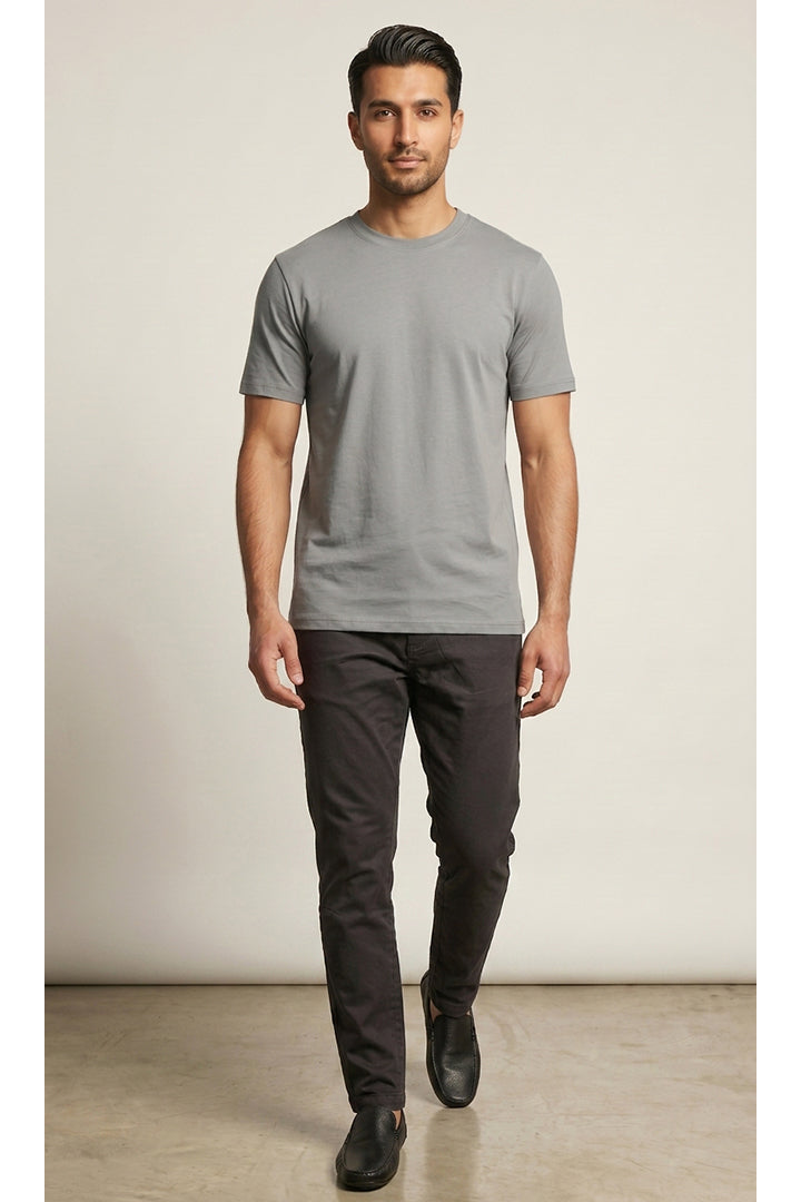 Crew Neck T-Shirt - Grey - Mendeez