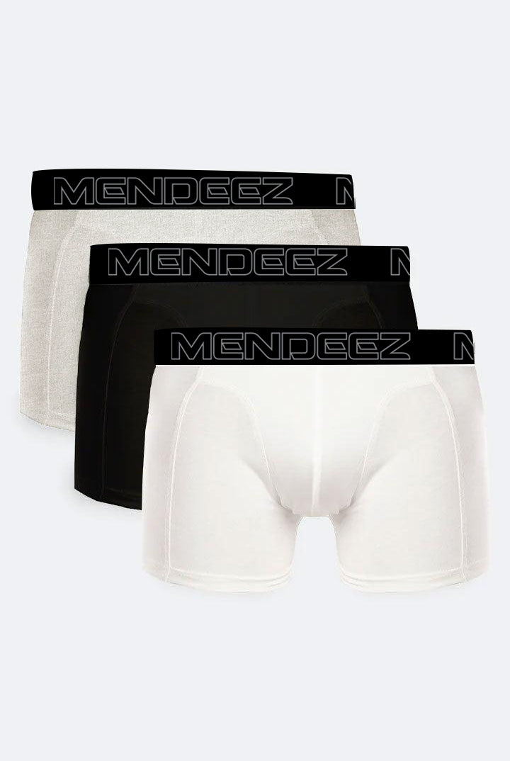 Boxer Briefs - Light Grey, Black & White Pack Of 3 - Mendeez
