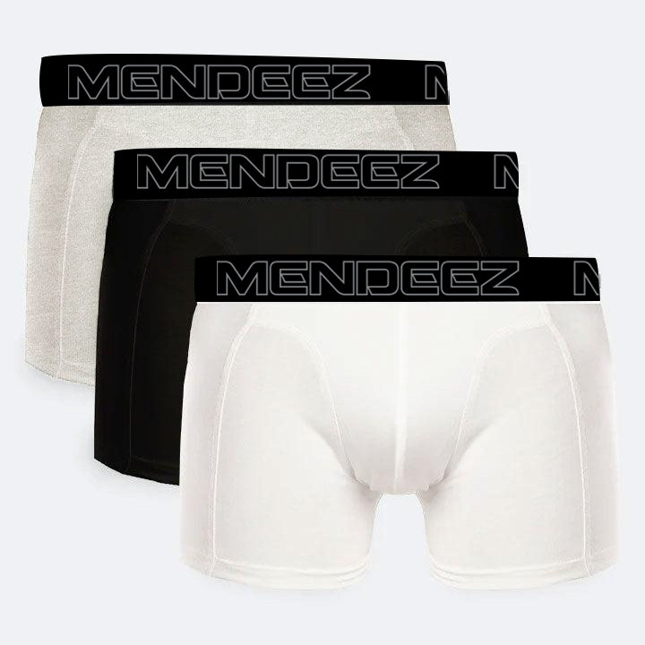 Boxer Briefs - Light Grey, Black & White Pack Of 3 - Mendeez