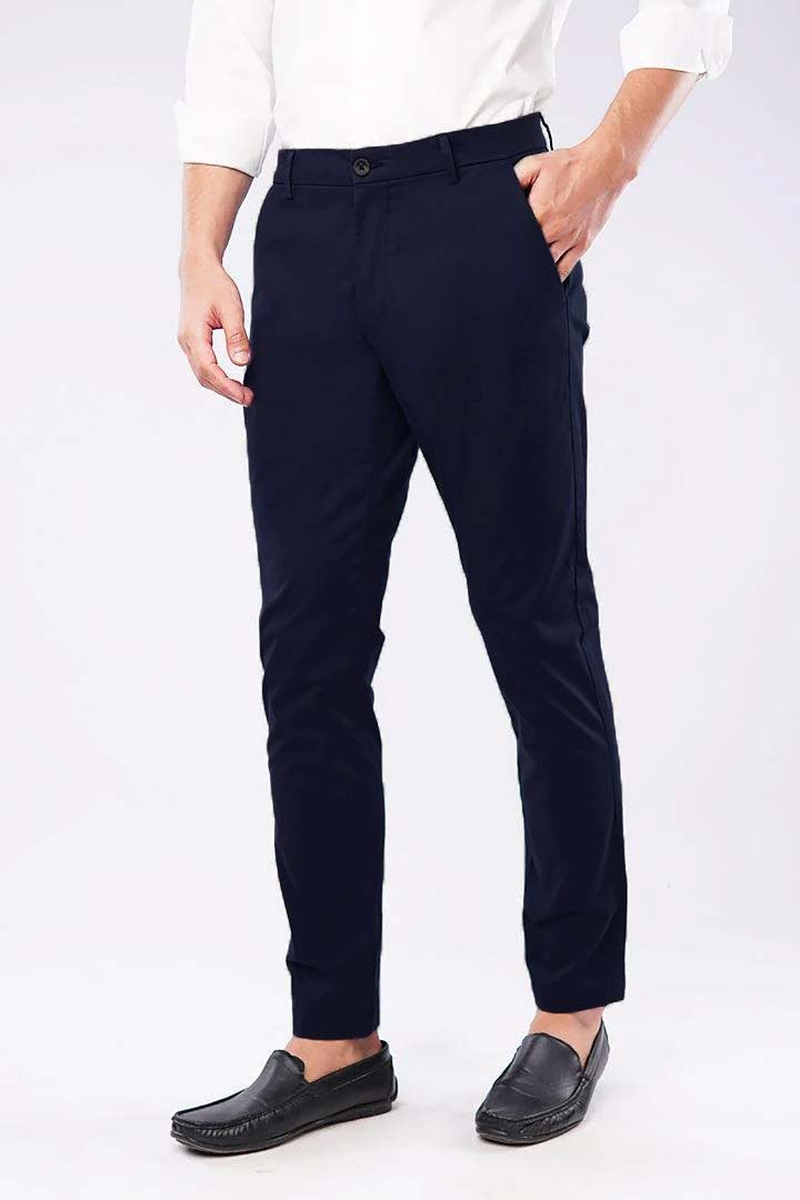 Slim Fit Chinos - Navy - Mendeez