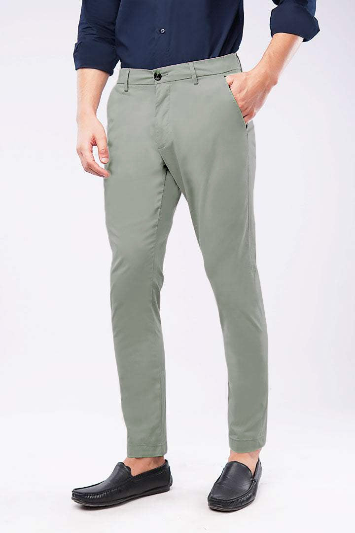 Slim Fit Chinos - Sage Green - Mendeez