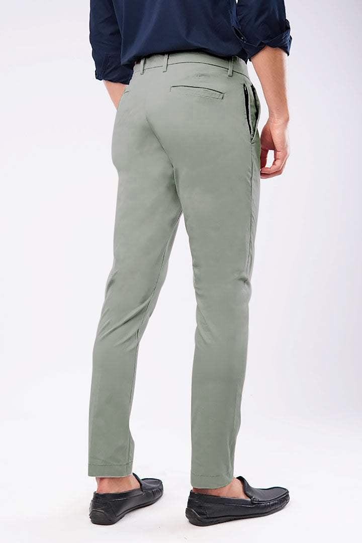 Slim Fit Chinos - Sage Green - Mendeez