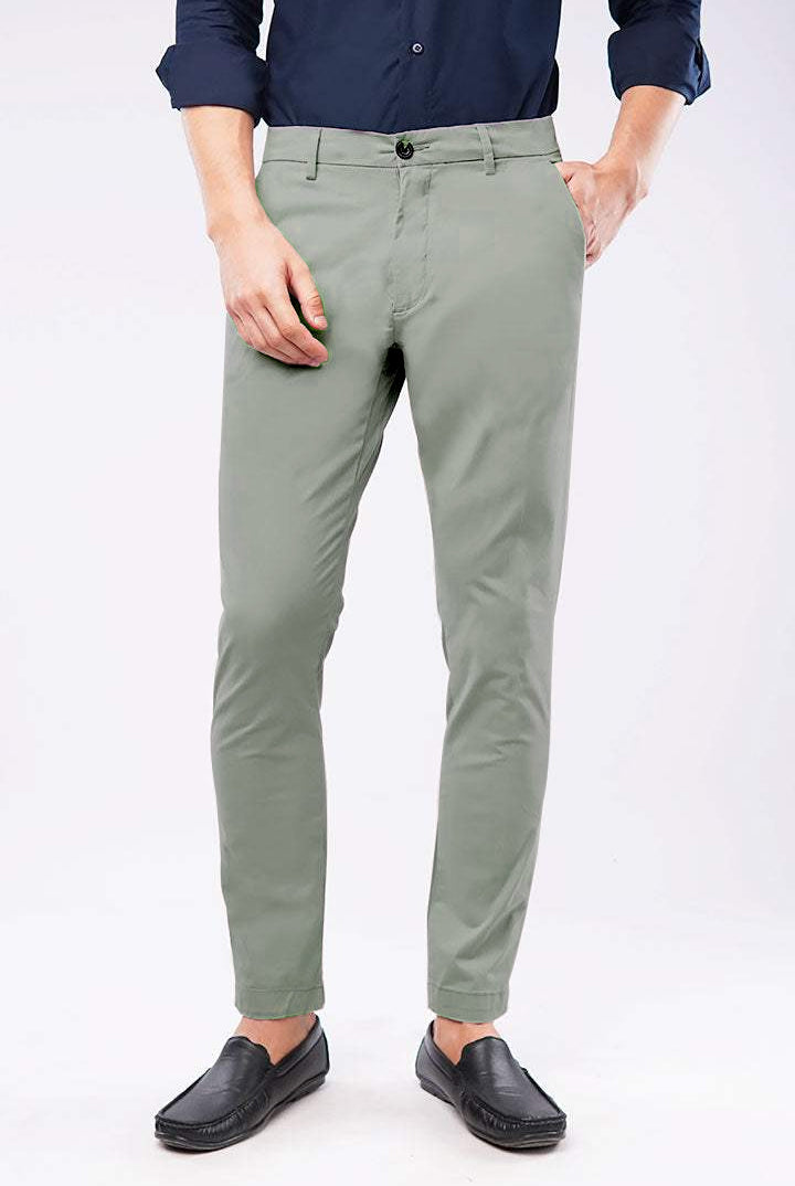 Slim Fit Chinos - Sage Green - Mendeez
