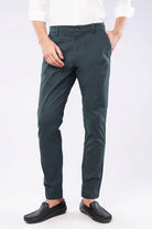 Slim Fit Chinos - Greyish Blue - Mendeez
