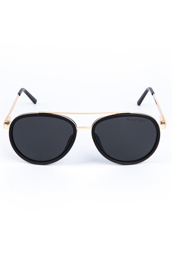 Double Bridge Oval Sunglasses Black - Mendeez