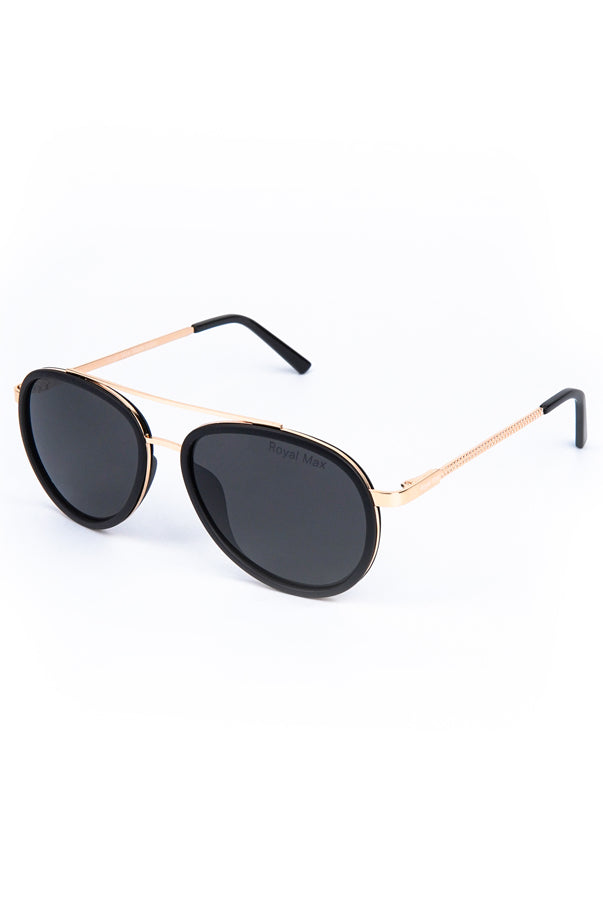 Double Bridge Oval Sunglasses Black - Mendeez