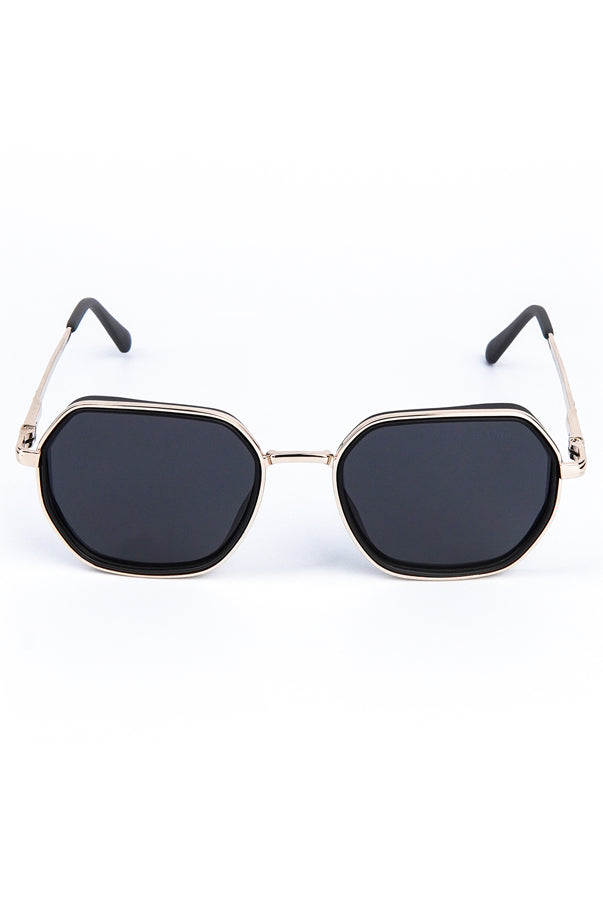 Geometric Sunglasses Black - Mendeez