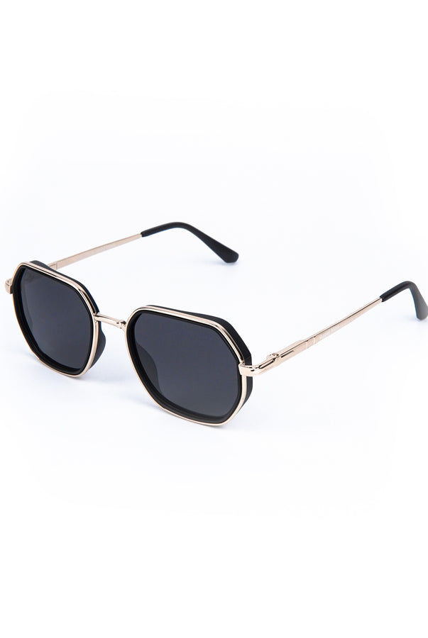 Geometric Sunglasses Black - Mendeez