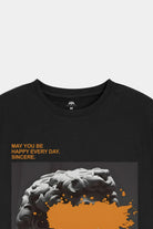 Printed Graphic Tee - Black - Mendeez