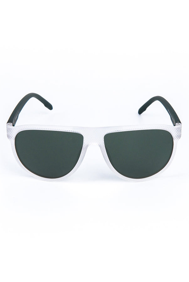 Aviator Round Transparent Sunglasses White - Mendeez