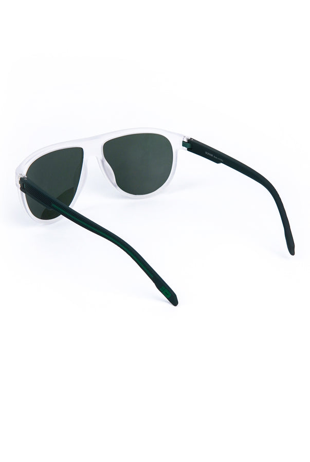 Aviator Round Transparent Sunglasses White - Mendeez