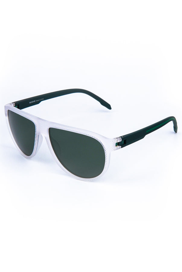 Aviator Round Transparent Sunglasses White - Mendeez