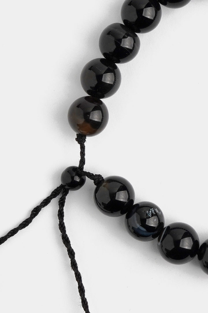 Adjustable Beaded Bracelet - Black - Mendeez