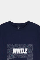 Printed Graphic Tee - Navy Blue - Mendeez