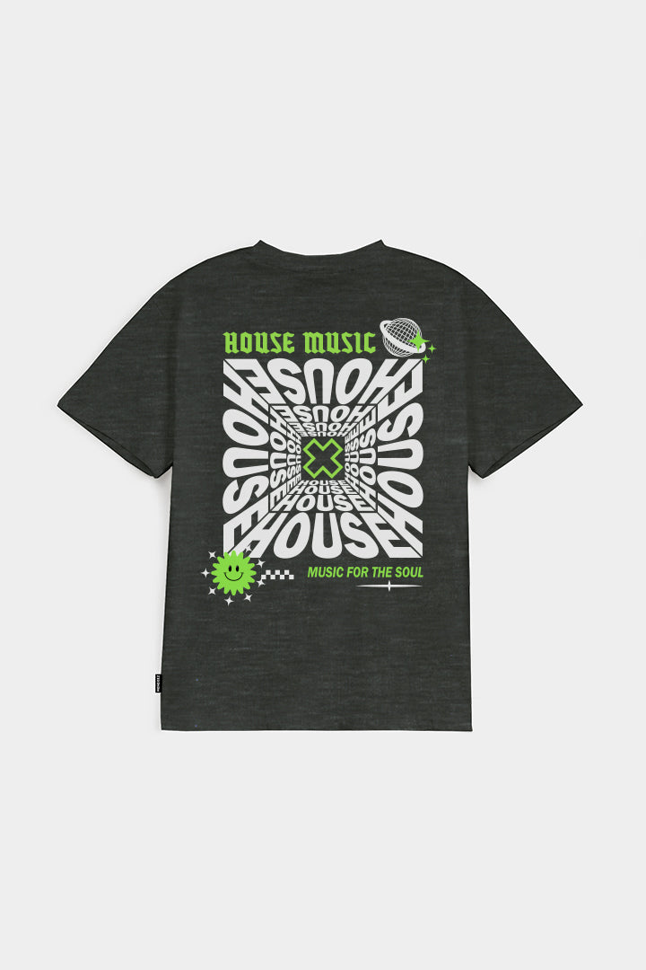 Printed Graphic Tee - Charcoal Grey - Mendeez