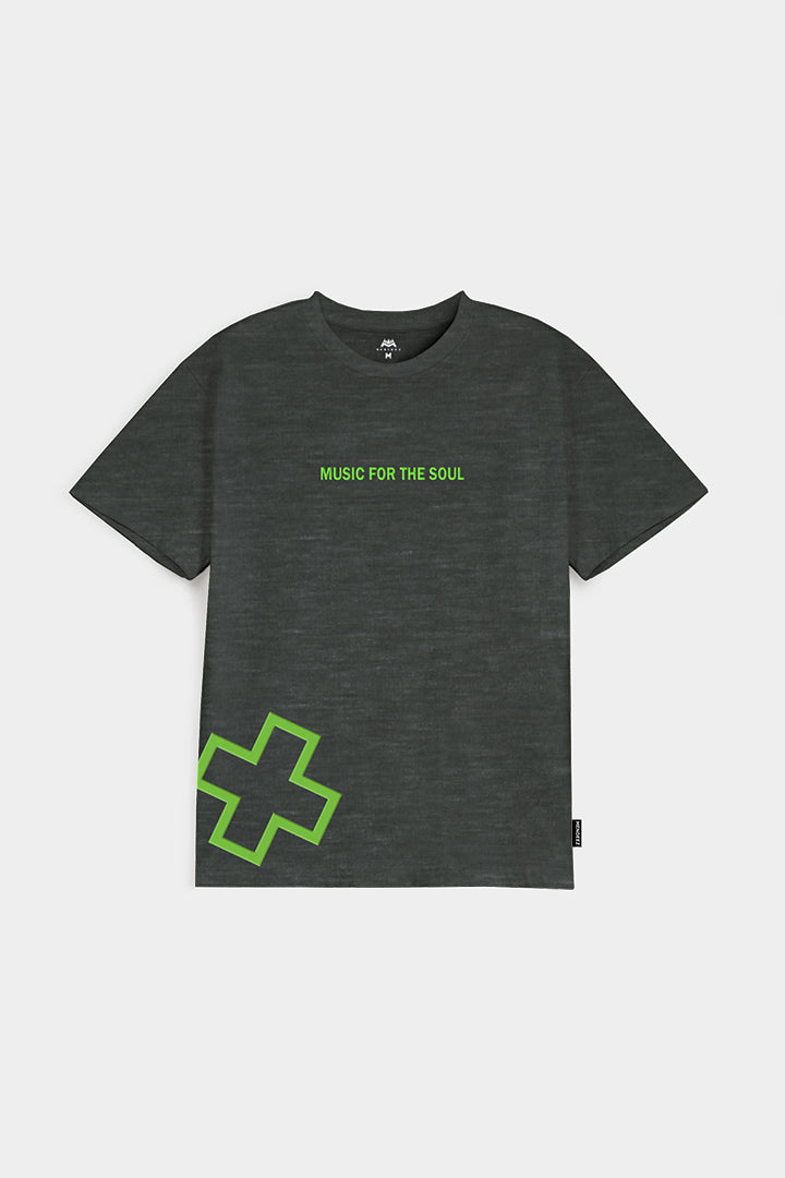 Printed Graphic Tee - Charcoal Grey - Mendeez