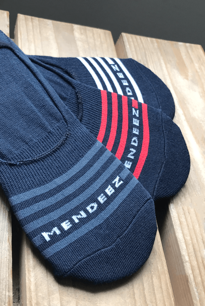 Stripecut No Show Socks - Pack of 3 - Mendeez PK