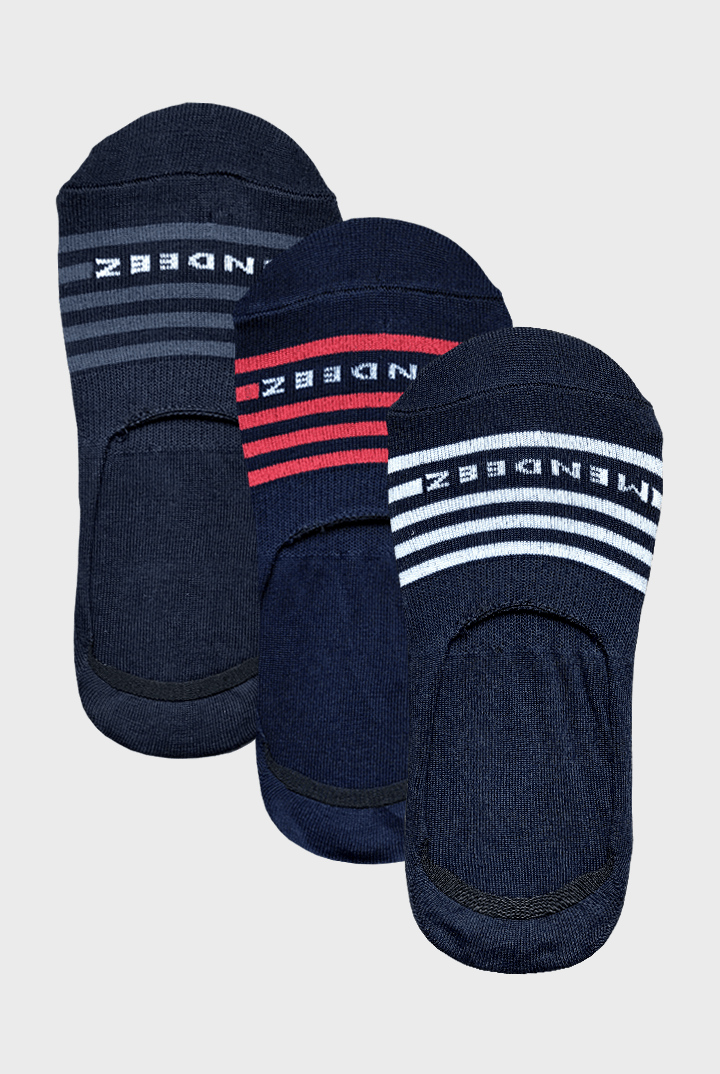 Stripecut No Show Socks - Pack of 3 - Mendeez PK
