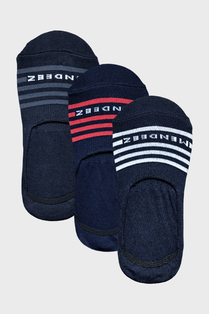 Stripecut No Show Socks - Pack of 3 - Mendeez PK