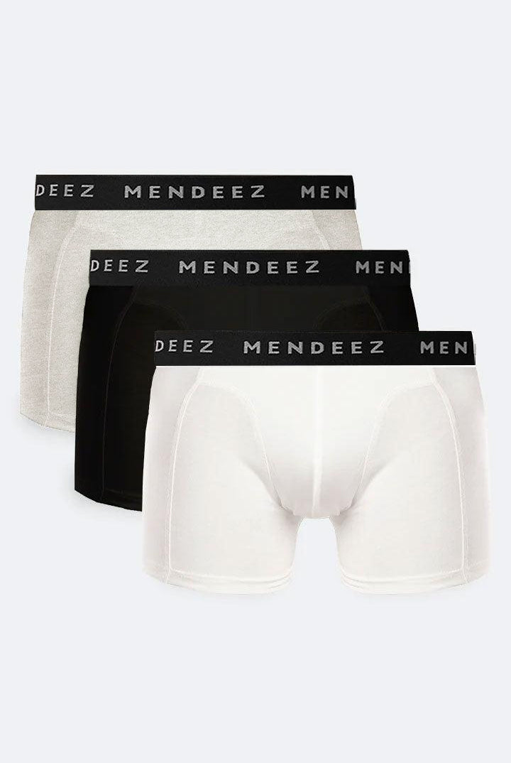 Boxer Briefs - White, Light Grey & Black Pack Of 3 - Mendeez