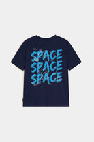 Printed Graphic Tee - Navy Blue - Mendeez