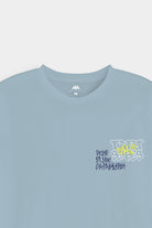 Printed Graphic Tee - Sky Blue - Mendeez