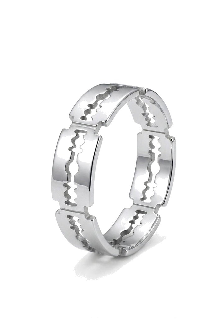 Razor Blade Link Ring - Silver - Mendeez
