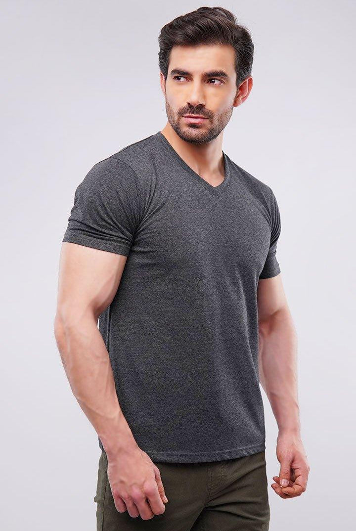 Basic V-Neck - Charcoal - Mendeez PK