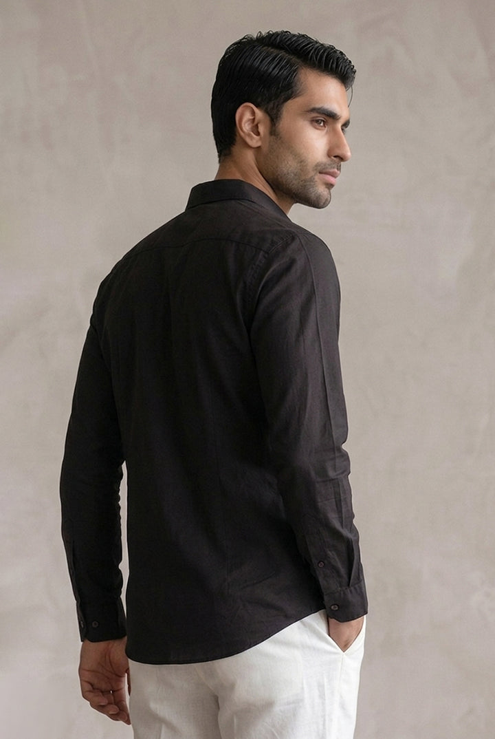 Linen Shirt - Black - Mendeez