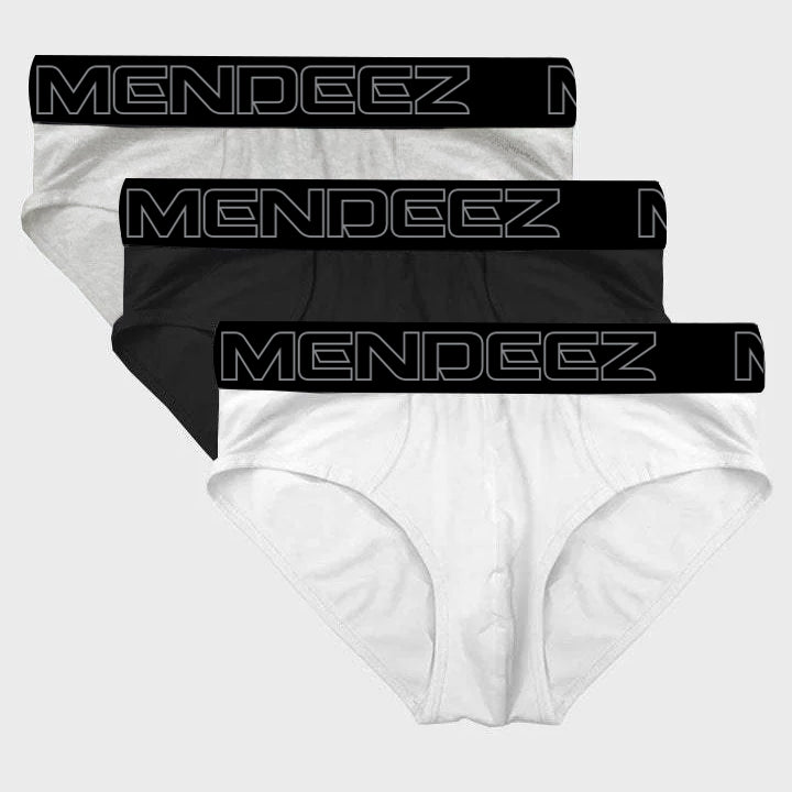 Briefs - White, Light Grey & Black Pack Of 3 - Mendeez
