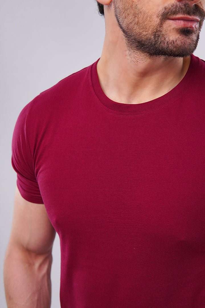 Basic Crew Neck - Burgundy - Mendeez PK