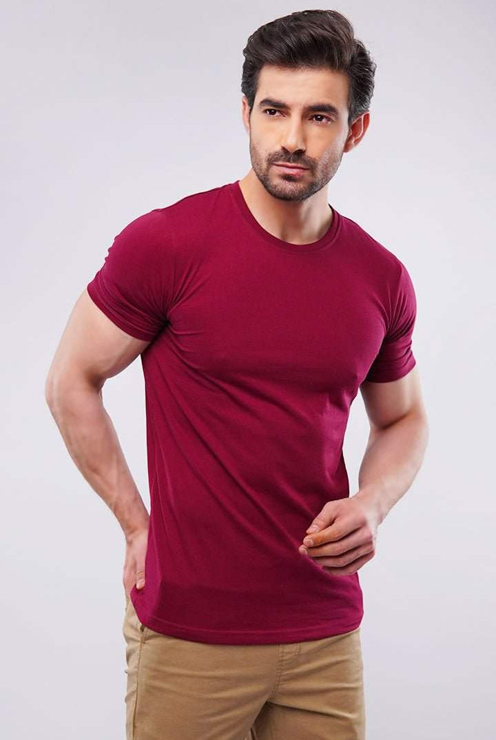 Basic Crew Neck - Burgundy - Mendeez PK