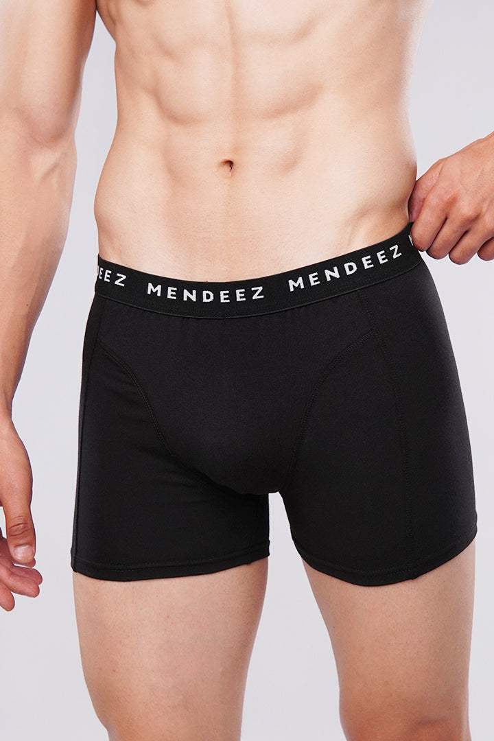 Jacquard Boxer Briefs - Pack of 3 (Black, Charcoal, Navy) - Mendeez PK