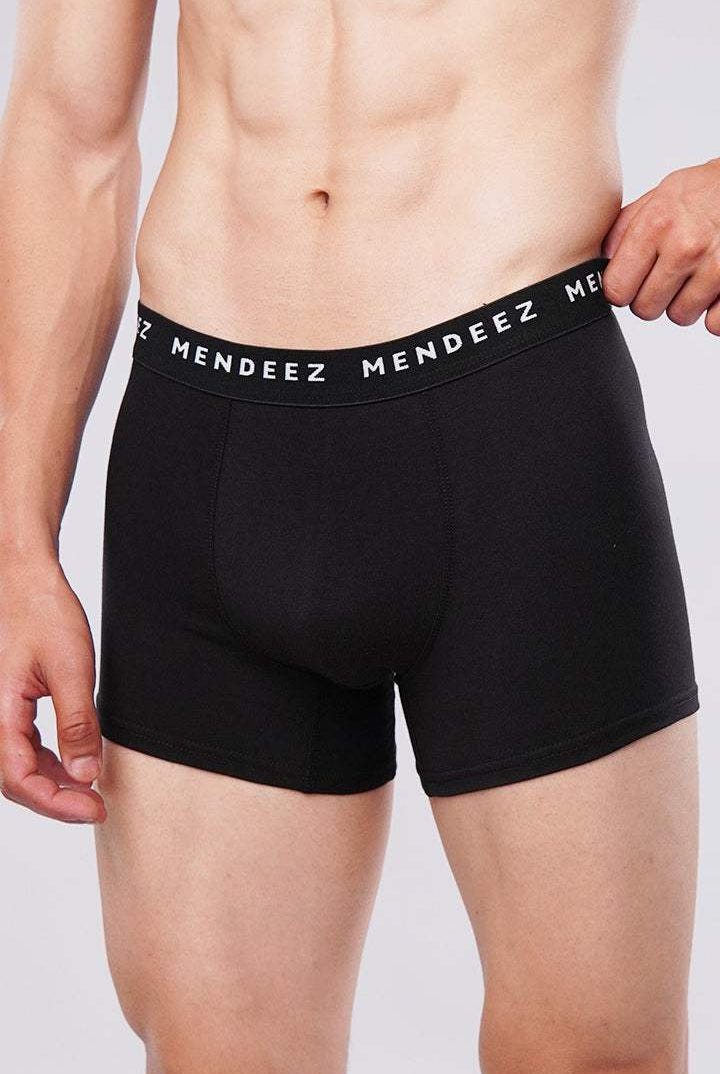 Jacquard Boxer Trunks - Pack of 3 (White, Heather Grey, Black) - Mendeez PK