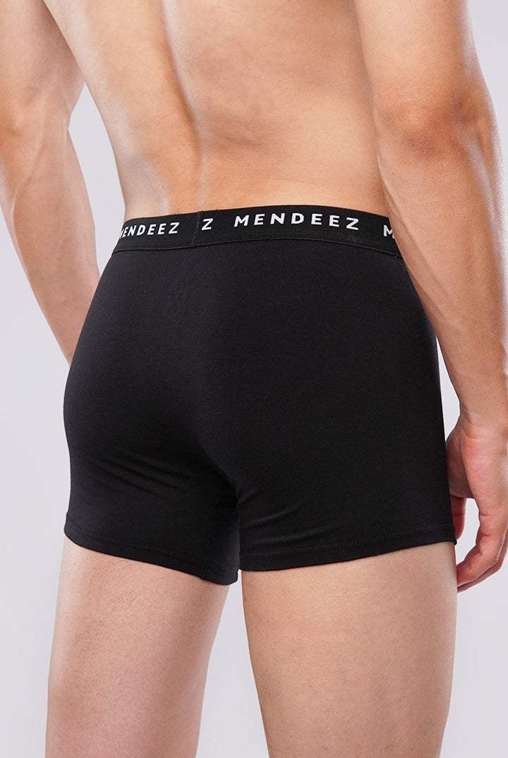 Jacquard Boxer Trunks - Pack of 3 (White, Heather Grey, Black) - Mendeez PK