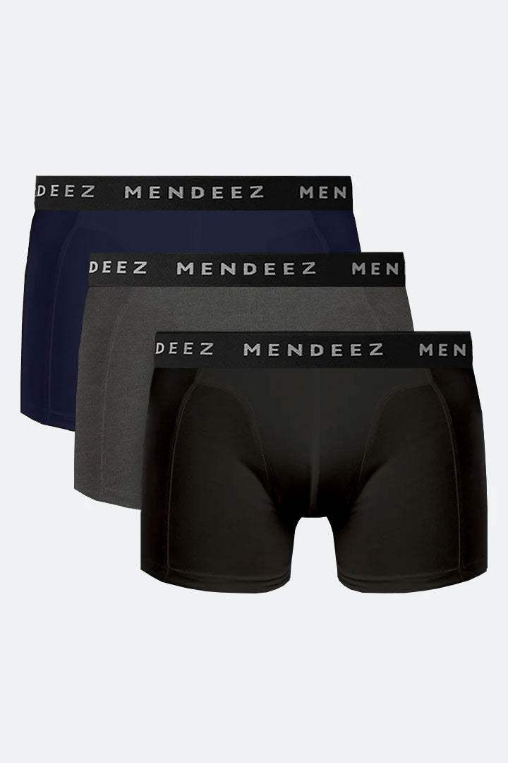 Jacquard Boxer Briefs - Pack of 3 (Black, Charcoal, Navy) - Mendeez PK