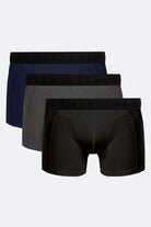 Boxer Briefs - Black, Charcoal Grey & Navy Blue Pack Of 3 - Mendeez