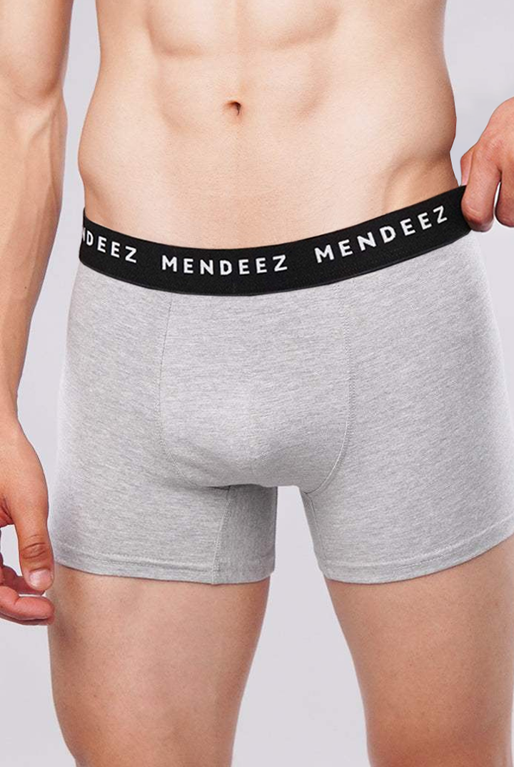 Boxer Trunks - White, Heather Grey & Black Pack Of 3 - Mendeez