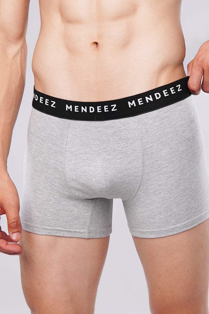 Boxer Trunks - White, Heather Grey & Black Pack Of 3 - Mendeez
