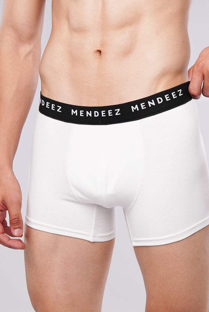 Boxer Trunks - White, Heather Grey & Black Pack Of 3 - Mendeez