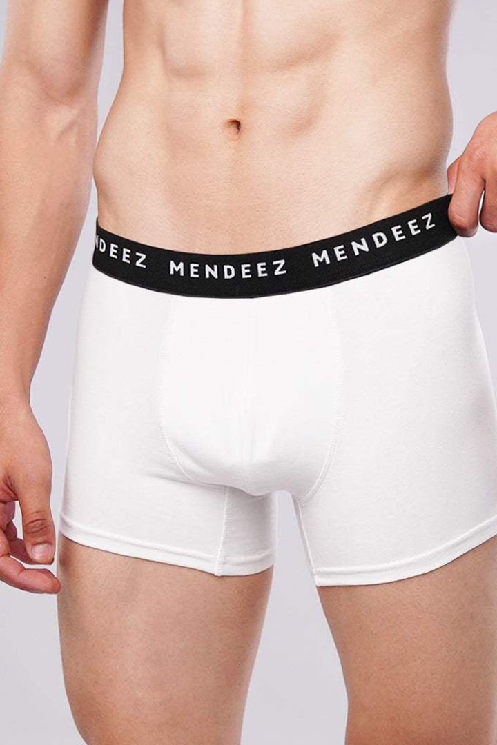 Boxer Trunks - White, Heather Grey & Black Pack Of 3 - Mendeez