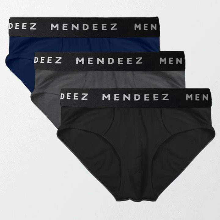 Jacquard Briefs - Pack of 3 (Black, Charcoal, Navy Blue) - Mendeez PK