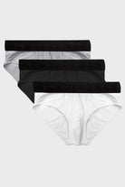 Briefs - White, Heather Grey & Black Pack Of 3 - Mendeez